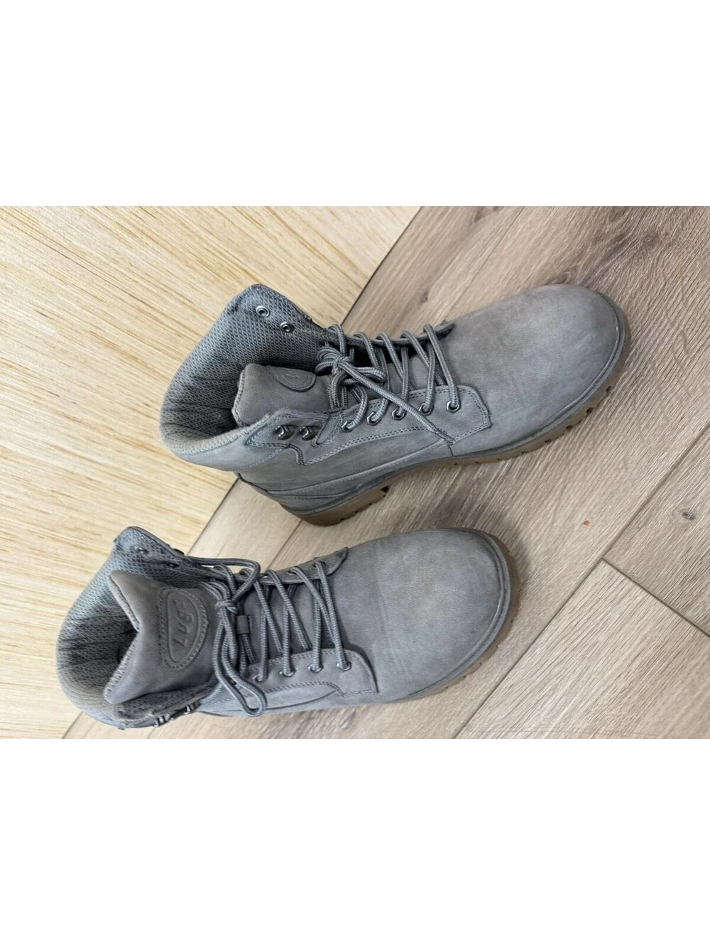 Lugz Combat Boots Mens Size 12 Gray Lace Up Slip Resistant Work MMANTLHD-0823